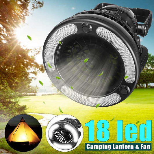 Multifunctional 18 LED Camping Fan Light