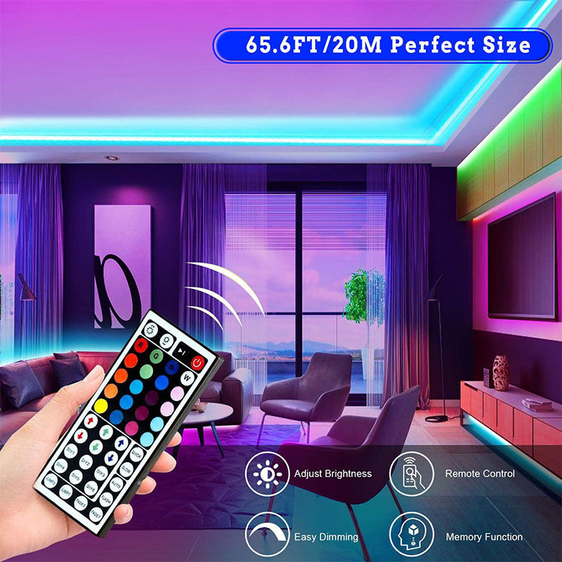 RGB LED Strip Lights with Controller – Flexible Tape for Room