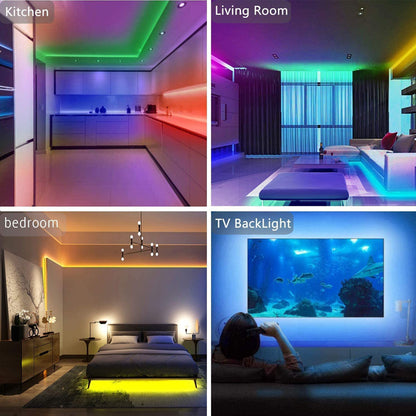 RGB LED Strip Lights with Controller – Flexible Tape for Room