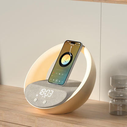 3-in-1 Wireless Charger Clock with Wake-up Light & Bluetooth Speaker