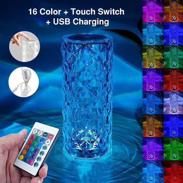 16 Colors LED Crystal Lamp